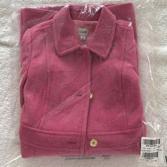 NWT J. Crew Wool-blend lady day coat in Dusty Bloom Pink Peacoat Size 00 - Picture 11 of 11